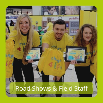 events staff for nationwide road shows UK