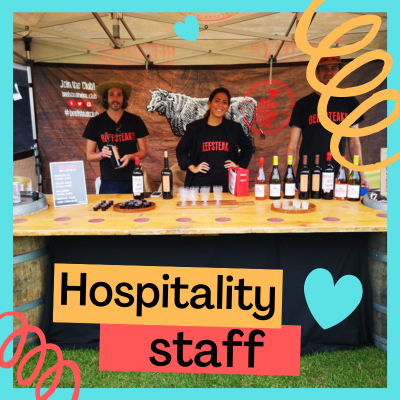 Hospitality staff at festivals